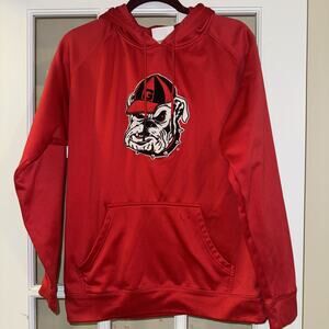 Georgia Bulldogs Champion Hoodie Sweatshirt Mens Medium Red UGA Kangaroo pocket